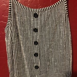 Black and white striped jumpsuit